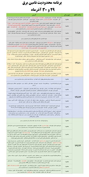 برنامه محدودیت‌های تامین برق در خراسان شمالی اعلام شد+ جدول