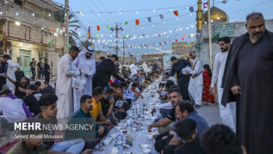 سفره افطار ۳۰۰ متری در اهواز