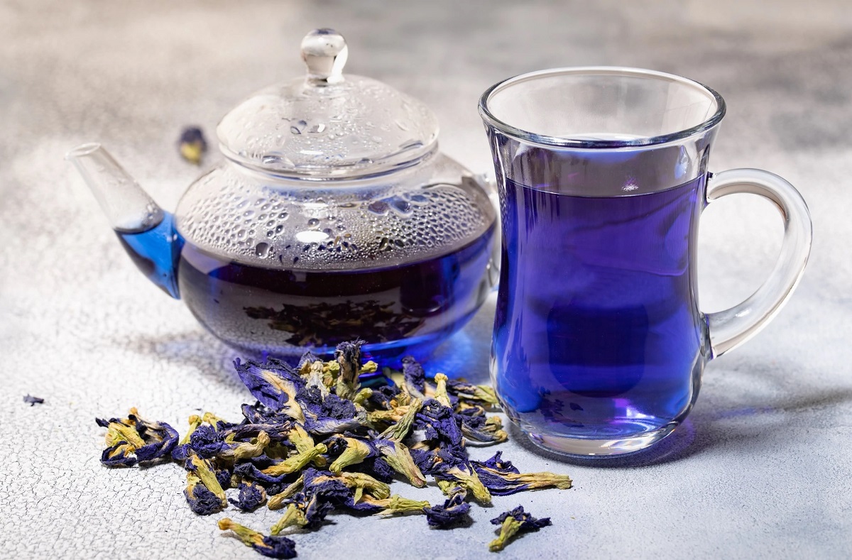 دمنوش لوبیا پروانه ای بسته کوچک Butterfly Pea Tea Clitoria ternatea Tea – South Seed Bank بانک بذر جنوب